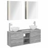 vidaXL Conjunto de Arm&aacute;rios para Banheiro 5 pcs Sonoma cinzento
