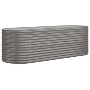 vidaXL Canteiro elevado jardim 224x80x68cm a&ccedil;o galvanizado cinzento