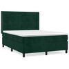 vidaXL Cama com molas/colch&atilde;o 140x200 cm veludo verde-escuro