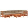 vidaXL Conjunto de Lounge de Jardim 8 unid. Castanho Encerado