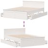 vidaXL Cama sem colch&atilde;o com cabeceira 140x190 cm pinho maci&ccedil;o branco