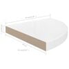 vidaXL Prateleiras canto suspensas 2 pcs 35x35x3,8cm MDF branco brilh.