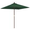 vidaXL Guarda-sol de jardim com poste de madeira 198x198x231 cm verde