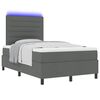 vidaXL Cama Box com colch&atilde;o Cinzento escuro 120 x 200 cm tecido
