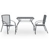 vidaXL 3 pcs conjunto de jantar para jardim a&ccedil;o antracite