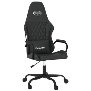 vidaXL Cadeira gaming de massagens couro artificial preto