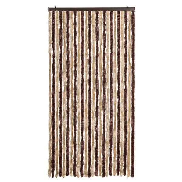 vidaXL Cortina anti-insetos 100x200 cm chenille bege e castanho-claro