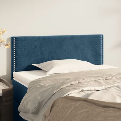 vidaXL Cabeceira de cama veludo 90x5x78/88 cm azul-escuro