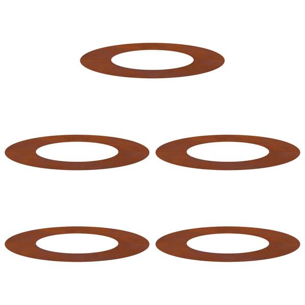 vidaXL adequado para An&eacute;is de &Aacute;rvore Planos 5 pcs Castanho &Oslash;40 / 70 cm