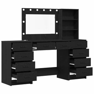 vidaXL Mesa de vestir 3 unid. Carvalho Preto 78,5 x 41 x 135 cm