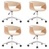 vidaXL Cadeiras de jantar girat&oacute;rias 4 pcs couro art. creme