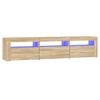 vidaXL M&oacute;vel de TV com luzes LED 180x35x40 cm carvalho sonoma