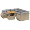 vidaXL 9 pcs conjunto de sof&aacute;s p/ jardim com almofad&otilde;es vime PE bege