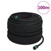 vidaXL Mangueira para rega gota-a-gota de jardim 100 m borracha preto
