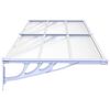 vidaXL Toldo para porta 239x90 cm policarbonato cinzento/transparente