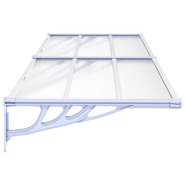 vidaXL Toldo para porta 239x90 cm policarbonato cinzento/transparente