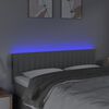 vidaXL Cabeceira de cama c/ luzes LED tecido 144x5x78/88cm cinza-claro