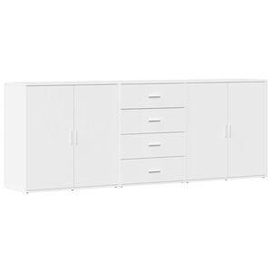 vidaXL Aparadores 3 pcs madeira processada branco