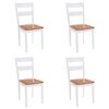 vidaXL Cadeiras de jantar 4 pcs madeira de seringueira maci&ccedil;a branco