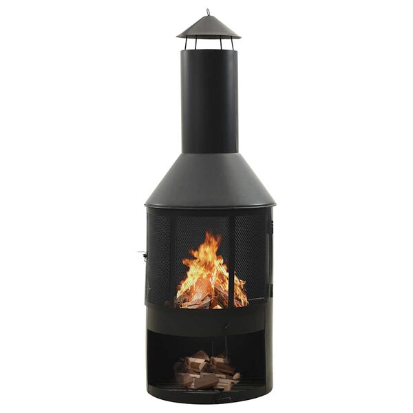 vidaXL Fog&atilde;o de jardim com grelha e ati&ccedil;ador 47x47x135,7 cm a&ccedil;o