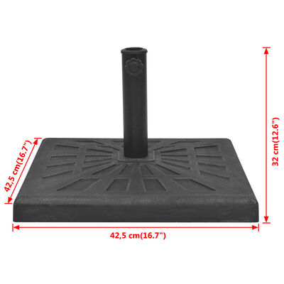 vidaXL Base para guarda-sol em resina quadrado preto 12 kg