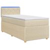 vidaXL Cama box spring com colch&atilde;o Creme 80 x 200 cm Tecido