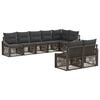 vidaXL Conjunto de Sof&aacute; de Jardim 8 unid. Cinzento vime PE