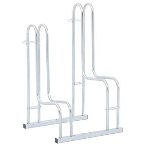 vidaXL Suporte independente para 2 bicicletas a&ccedil;o galvanizado