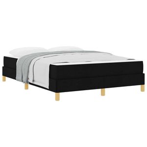 vidaXL Cama Box com colch&atilde;o Preto 140 x 200 cm tecido