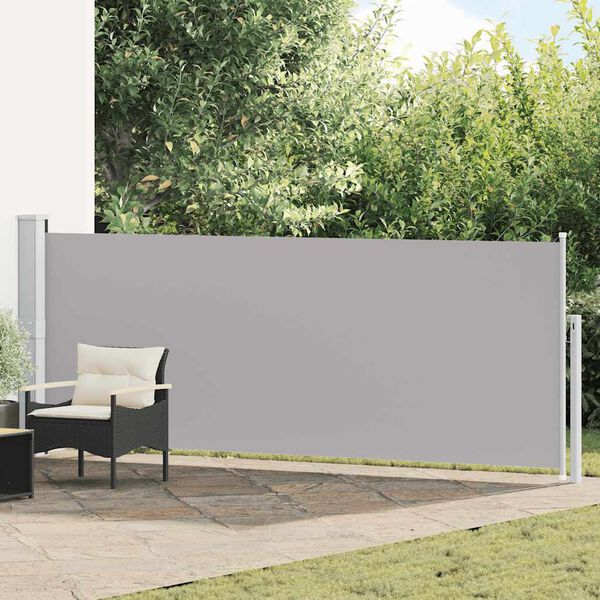 vidaXL Toldo lateral retr&aacute;til para p&aacute;tio 140x500 cm cinzento