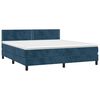vidaXL Cama box spring c/ colch&atilde;o/LED 160x200 cm veludo azul-escuro