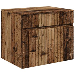 vidaXL Gabinete de Banheiro Suspenso Madeira antiga 59 x 44,5 x 50 cm