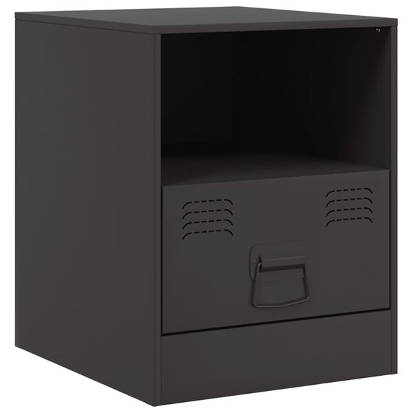 vidaXL Mesa de cabeceira 34,5x39x44 cm a&ccedil;o preto