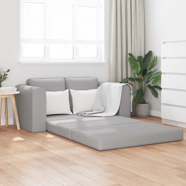 vidaXL Sof&aacute;-Cama 60cm Cinza Nuvem tecido