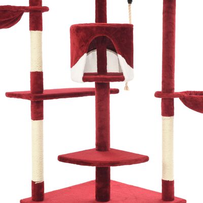 vidaXL Árvore p/ gatos postes arranhadores sisal 203cm vermelho/branco