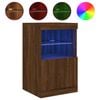 vidaXL Aparador com luzes LED 41x37x67 cm carvalho castanho