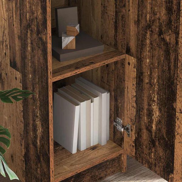 vidaXL Highboard Madeira antiga 35 x 39 x 168 cm Madeira processada