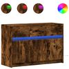 vidaXL Móvel de TV com luzes LED derivados de madeira carvalho fumado