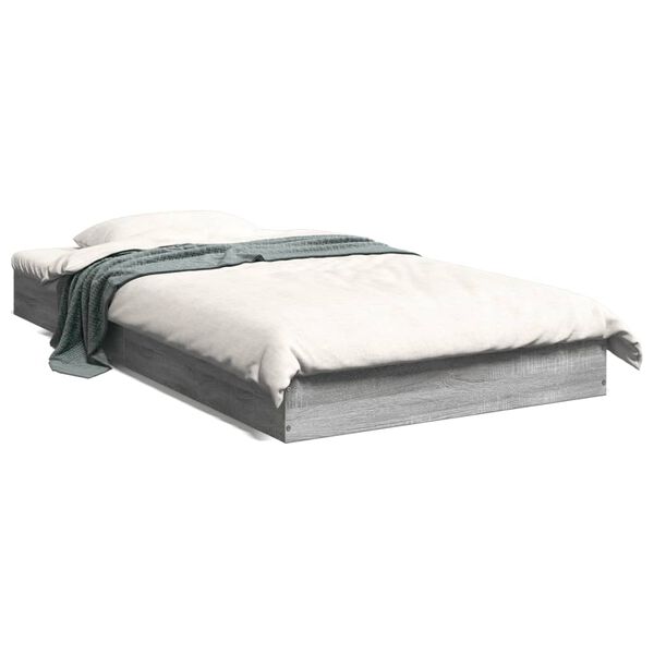 vidaXL Estrutura cama 100x200 cm derivados de madeira cinzento sonoma