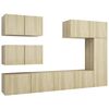 vidaXL 6 pcs conjunto m&oacute;veis de TV derivados madeira carvalho sonoma