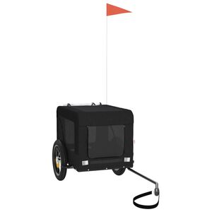 vidaXL Reboque de bicicleta p/ animais tecido oxford/ferro preto
