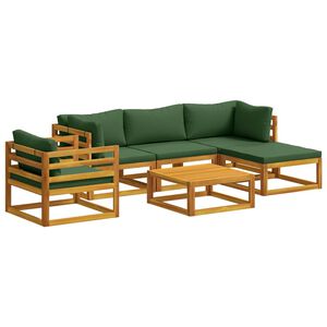 vidaXL Conjunto de Sof&aacute;s 6 unid. Natural Madeira S&oacute;lida de Ac&aacute;cia