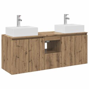 vidaXL Conjunto de Arm&aacute;rios para Banheiro 3 unid. Carvalho Arttisan
