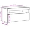 vidaXL Gabinete para TV 2 pcs Carvalho Preto 75 x 35 x 40 cm