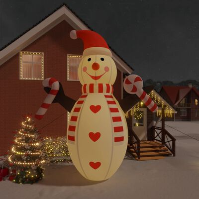 vidaXL Boneco de neve insuflável com luzes LED 630 cm