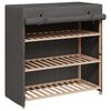 vidaXL Sapateira com cobertura 79x40x80 cm tecido cinzento