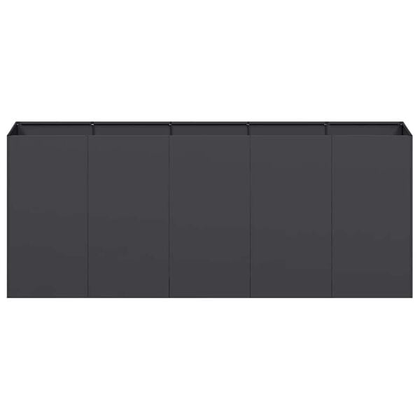 vidaXL Vaso floreira 200x40x80 cm aço laminado a frio preto
