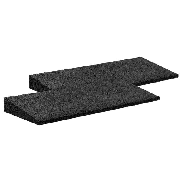 vidaXL Rampa de acesso p/ bermas 2 pcs borracha 50x20x1-4,3 cm preto