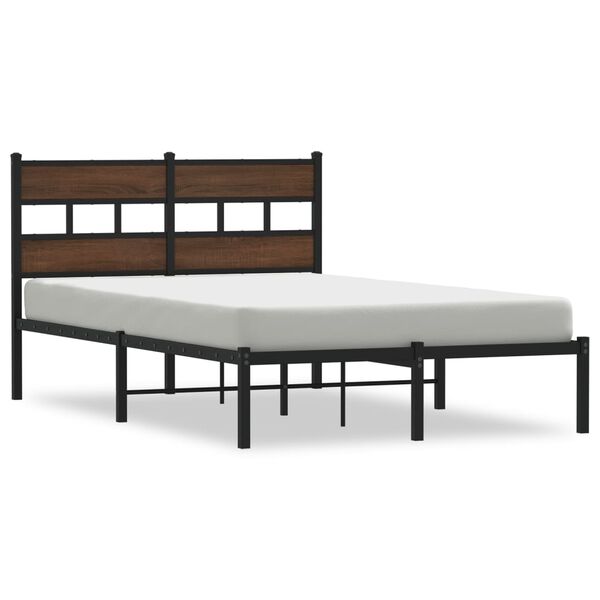 vidaXL Cama sem colch&atilde;o com cabeceira 120x200 cm carvalho castanho