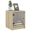 vidaXL Mesa cabeceira c/ portas vidro 2 pcs 35x37x42cm carvalho sonoma